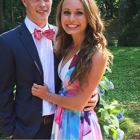 Multicolor deep V dress small - Picture 5 of 7